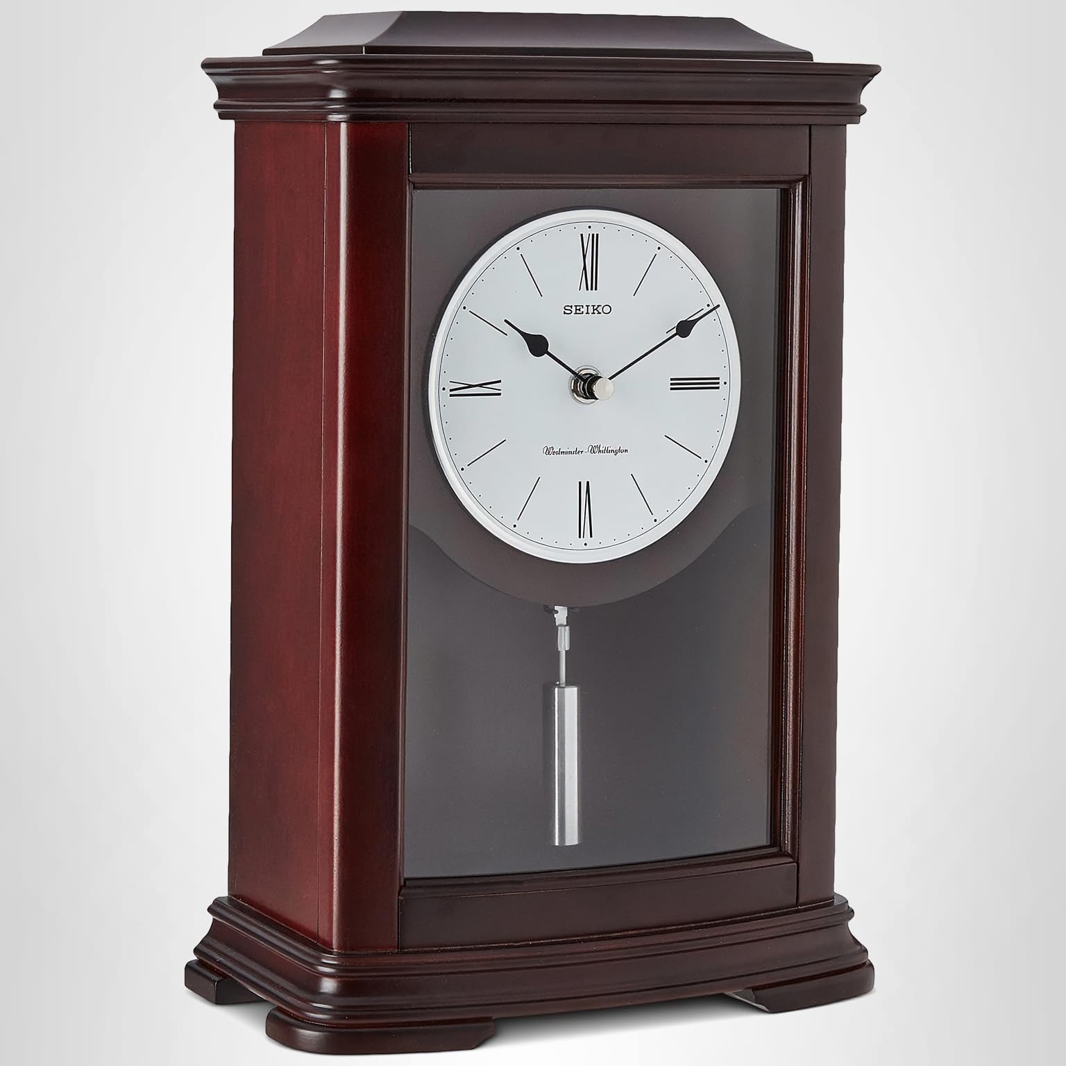 SAINTE-HELENE　置時計 スイス製 Amazon.com: Seiko Dark Brown Mantel Clock with Chime and Pendulum